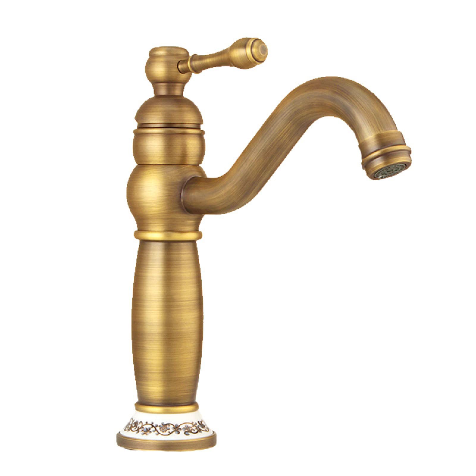 Robinet de salle de bain doré rétro pour lavabo ancien - 8