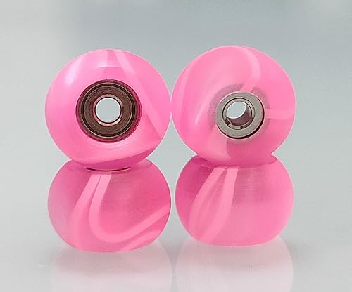 Miniatura 3 de Ruedas de patineta para dedos profesionales, 82A mejoradas a mano, 0.295 in x 0.177 in, nuevo diseño de forma de calle, color remolino (rosa)