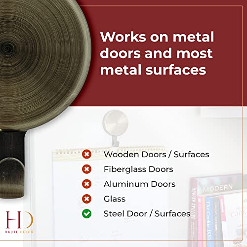 Haute Decor Attract™ Magnetic Hanger 10 Lb Capacity 1-Pack (Antique Brass) Strong Magnet Hook For Metal Surfaces #TOP6