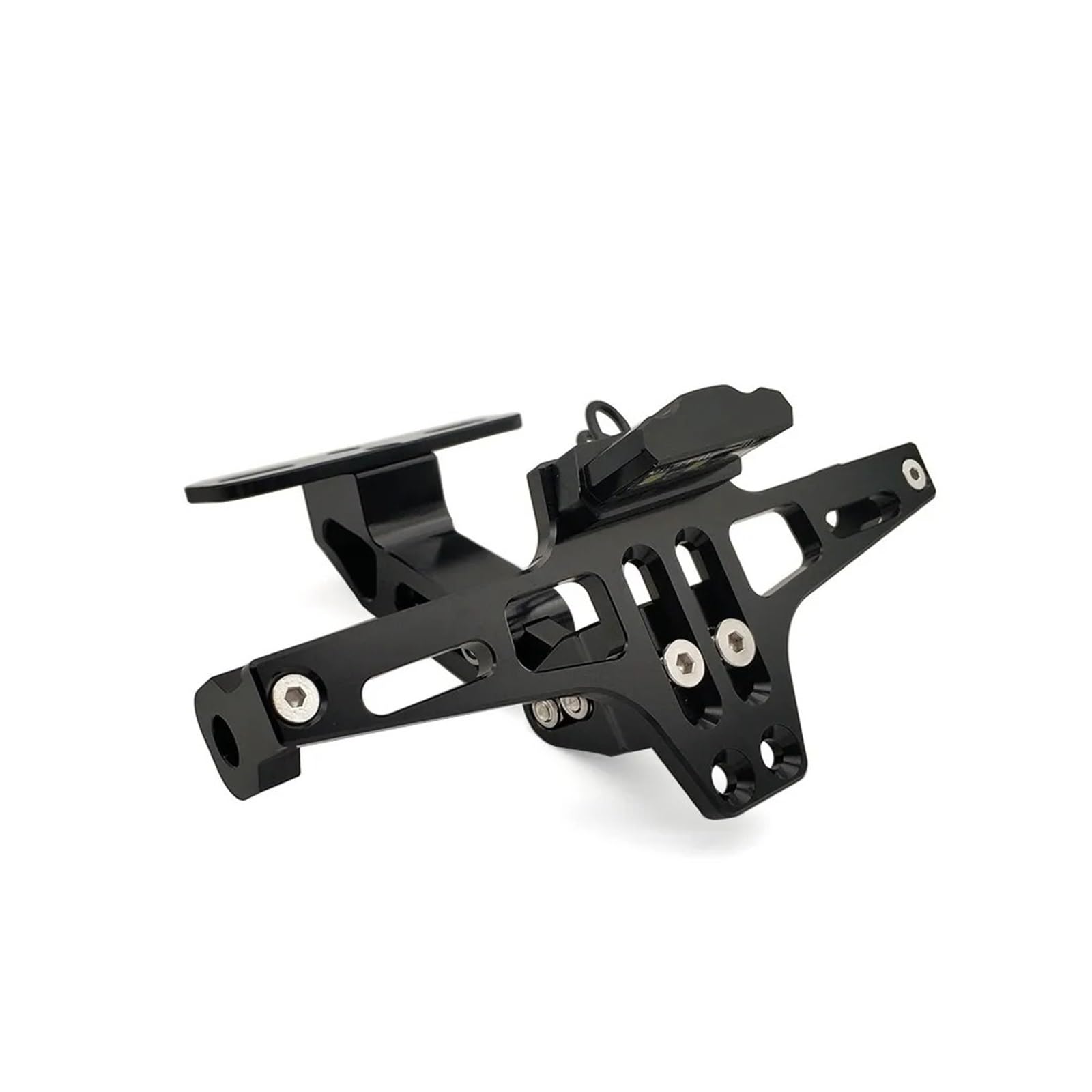 Soporte Matrícula para Suzuki para GSXR para GSX-R 600 750 1000 K1 K2 K3 K4 K5 K6 K7 K8 K9 Soporte para Marco Matrícula Motocicleta CNC con LED(Black)