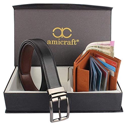 Image of Amicraft Men's Combo Pack Of Wallet & Belt