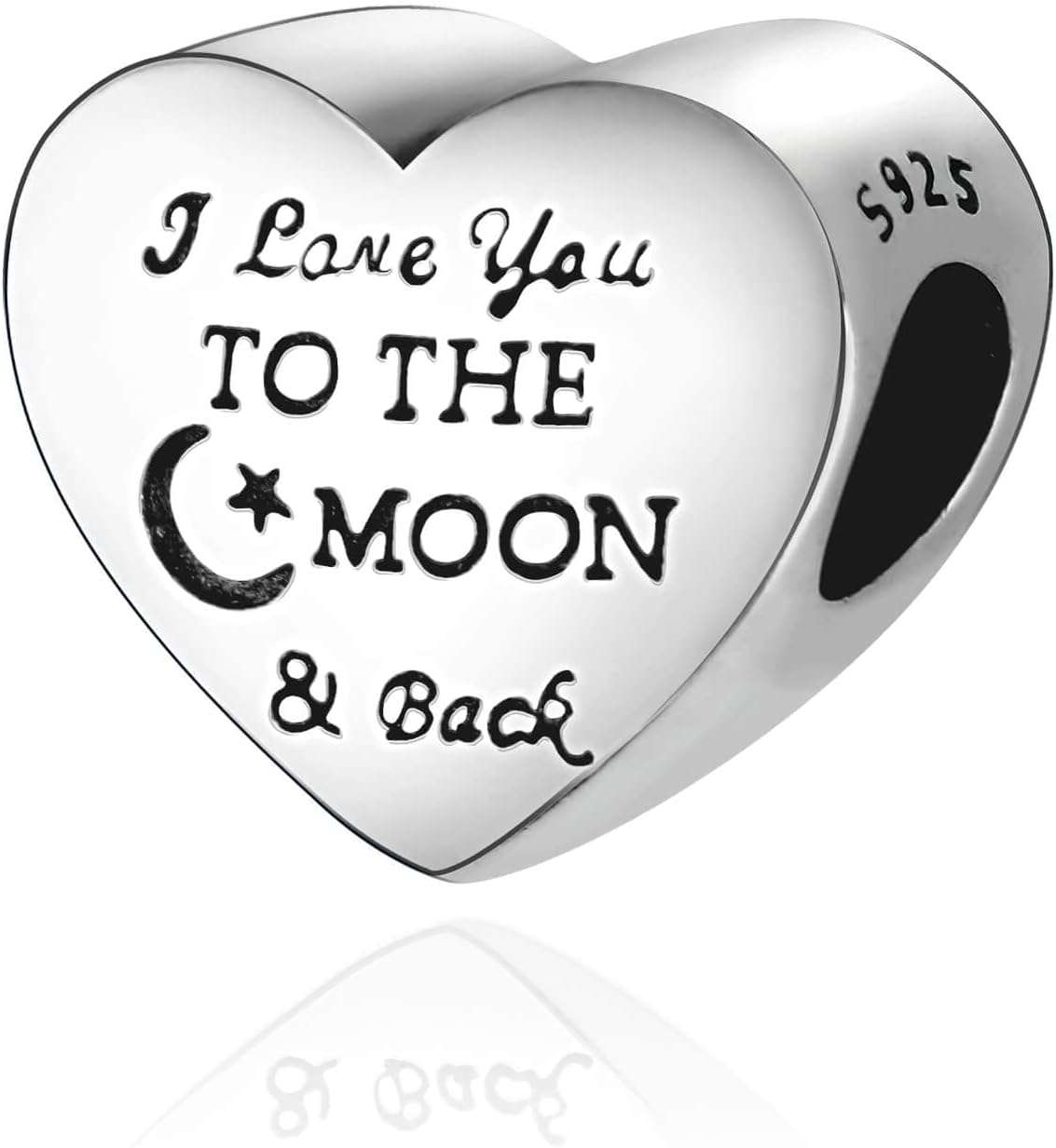 Sterling Silver Heart Charm Love Charm for Bracelets Necklace Valentine's Day Gift Birthday Gift Jewelry for Women Girls Pendant Bead