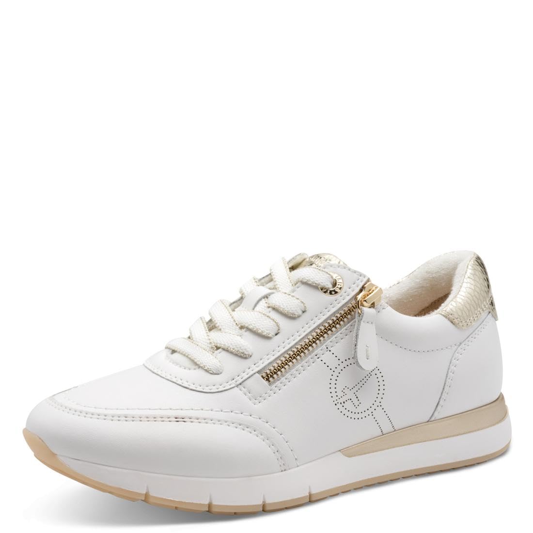 Tamaris Comfort Women's Low Recycled PET 8-83702-42 Trainers, White/Gold, 40 EU
