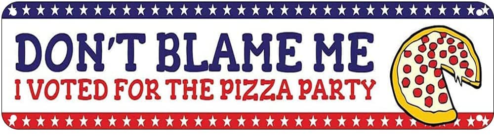 Pizza Don't Blame Me Retro Tin Signs Aluminum Metal Sign for Kitchen Home Garden Wall Bar Cafe Decor 4x16 Inch