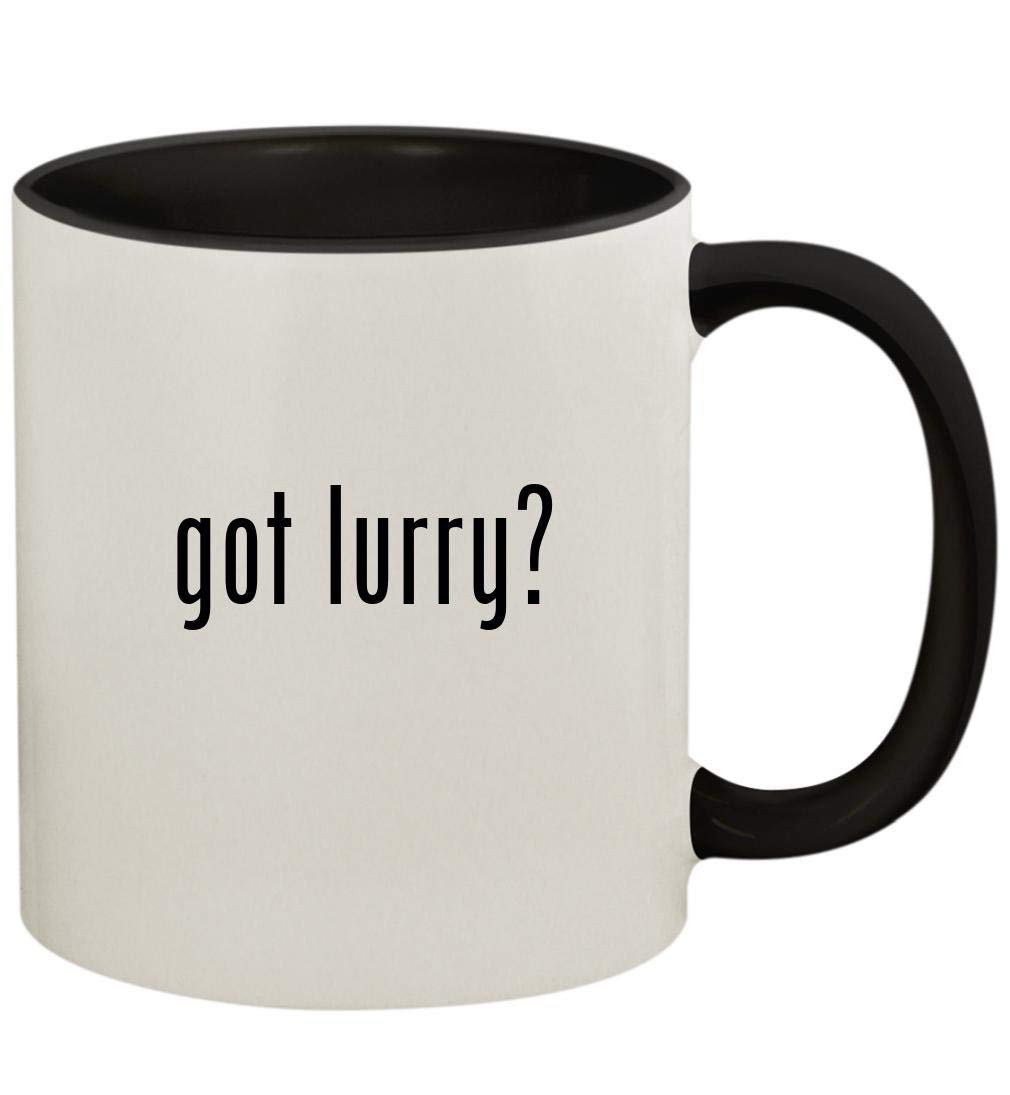 got lurry? - 11oz Ceramic Colored Handle and Inside Coffee Mug Cup, Black