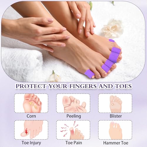 Image of Blulu 24 Pieces Toe Tubes 0.98 Inches Cushion Tube Corn Pads for Toes Sleeves Soft Gel Protectors for Cushions Corns Blisters Calluses 3 Size(Purple,Assorted Sizes)