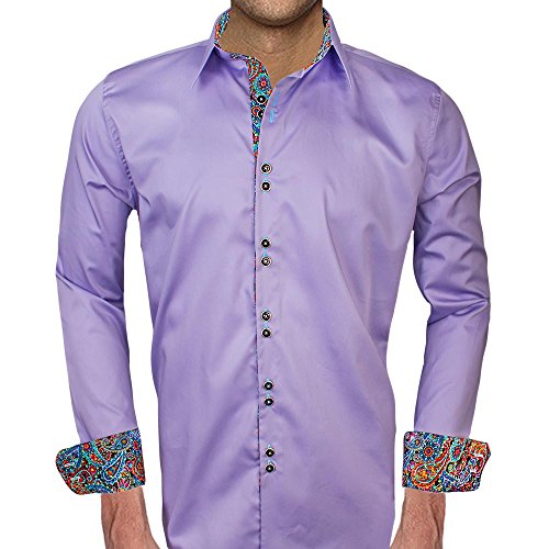 Purple Designer Dress Shirts | Multi Colored Accent Dress Shirts | Bright Purple Designer Shirts | Modern Purple Mens Shirts