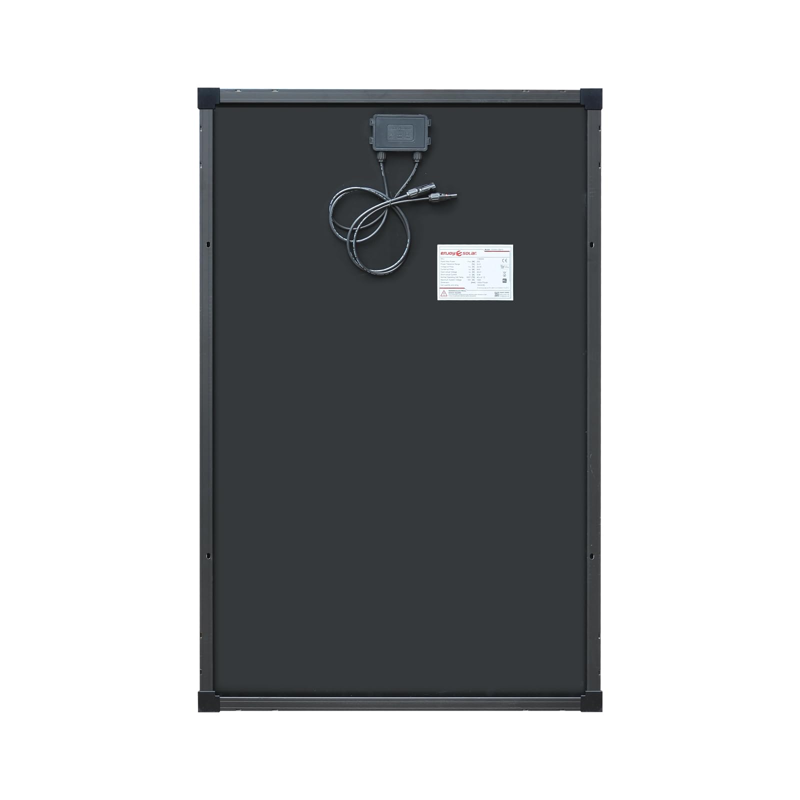 enjoy solar® Pannello solare monocristallino 200W 12V con tecnologia HPBC – Alta efficienza 25%, celle solari da 182mm, Full Black, ideale per camper, balcone, casetta da giardino e barca