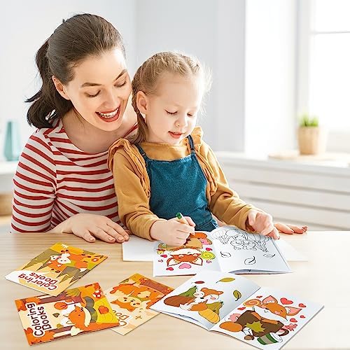 X1zuue 24Pcs Fall Coloring Books for Kids Bulk Autumn Fox Theme Mini Coloring Booklet DIY Art Drawing Book with Maple Leaf for Toddlers Halloween Thanksgiving Birthday Party Favors Goodie Bag Filler 5 51JyvPLfFGL. AC