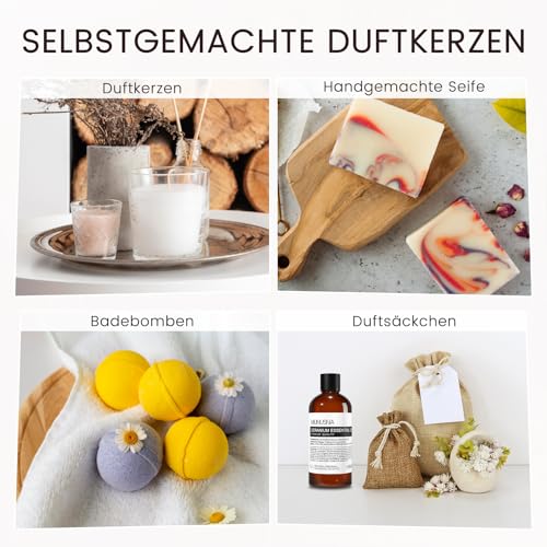 Ätherisches Öl Geranienöl 100ML, MUNUSNA Ätherische Öle Geranie für Diffuser Rein Naturrein, Geraniumöl für Hautpflege, Raumdüfte, Duftöl für DIY Seife, Kerzen, Massage, Geranium Oil
