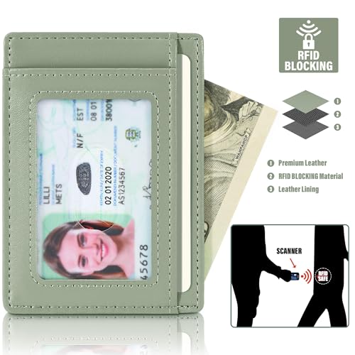 Image of Travelambo Slim Wallet Front Pocket Minimalist Leather RFID Blocking Medium Size