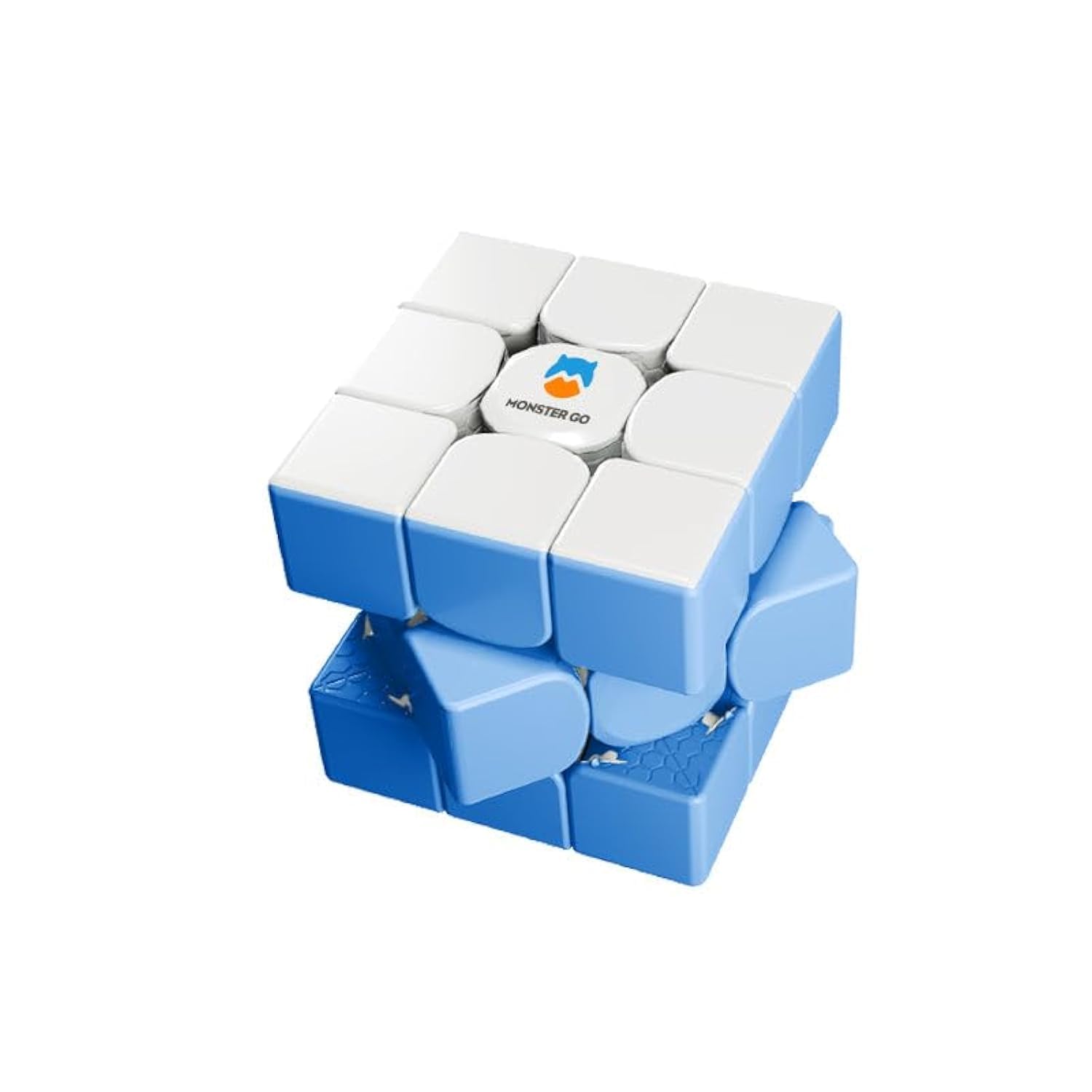 Monster Go by Gan MG Cloud Cube Blue 3x3 Trainer Cube Non Magnetic Stickerless, Rubik's Cube, Magic Cube, Screen free Brain Teaser Game, Mental Fitness Toy, IQ Puzzle, Travel Toy Kids Gift