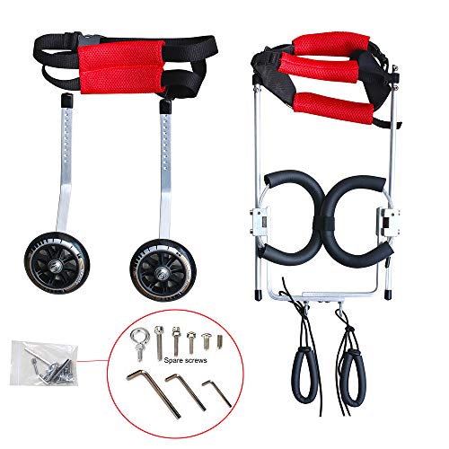 SYOSIN Adjustable Wheels Dog Wheelchair Cart Disabled Dog Assisted Walk Car for Hind Leg Rehabilitation, Lightweight Dog Cart for Back Legs ((XS:Height 5.9''-9.4'',Hip 5.5''-7.9''))