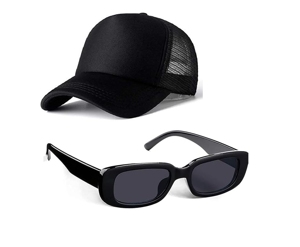 Image of Black Baseball Cap with Leather Patch, Casual Unisex Sports Hat, Adjustable Fit-Free Size