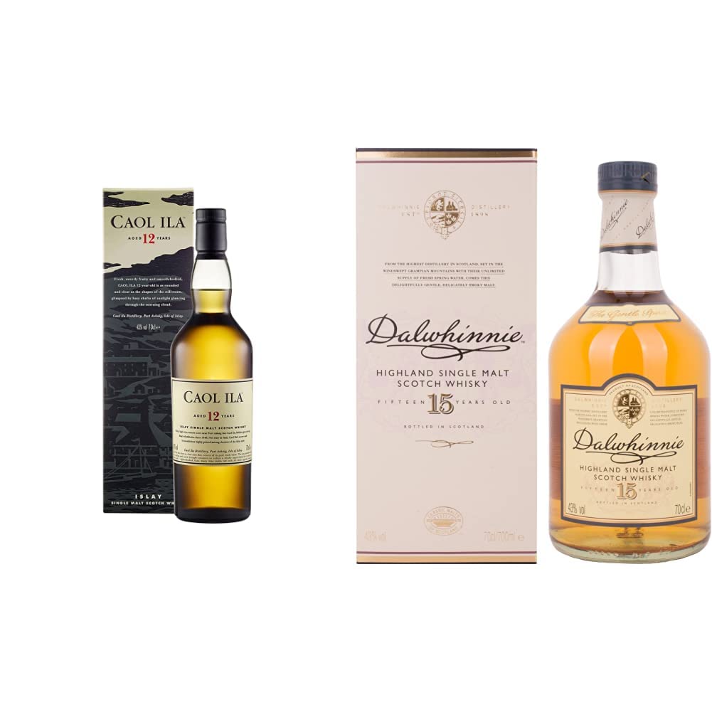 Dalwhinnie Scotch Single Malt 15 Anni 700 ml & Caol Ila 12 Anni Islay Single Malt Scotch Whisky 700 ml
