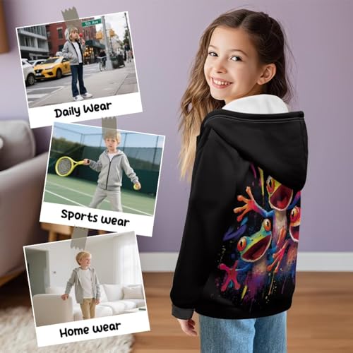 Girl's Full Zipper Sweatshirt Casual Wear, Warm Fleece Hoodies for Teen Girl, Warm Hooded Sweatshirt Casual Jacket4