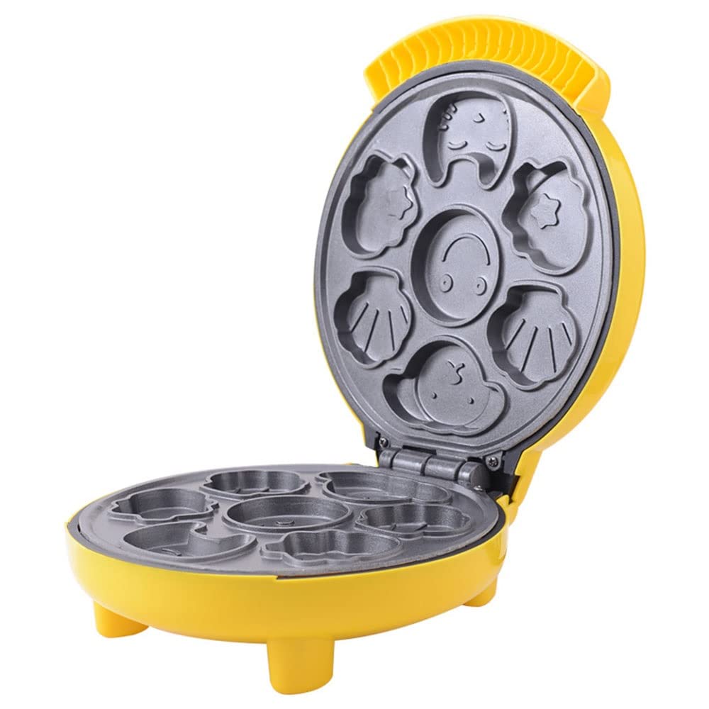Animal Mini Waffle Maker Machine Electric Belgian Waffle Maker Double-Sided Uniform Heating Makes 7 Fun Different Shaped Fluffy Waffles Pancakes 1000W