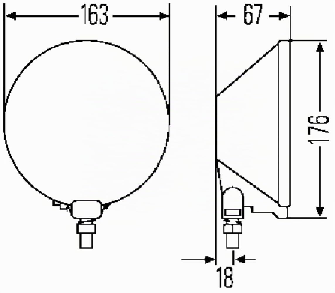 Hella 1F4 005 750-101 Faro de larga distancia, Negro, Lámpara de 12V