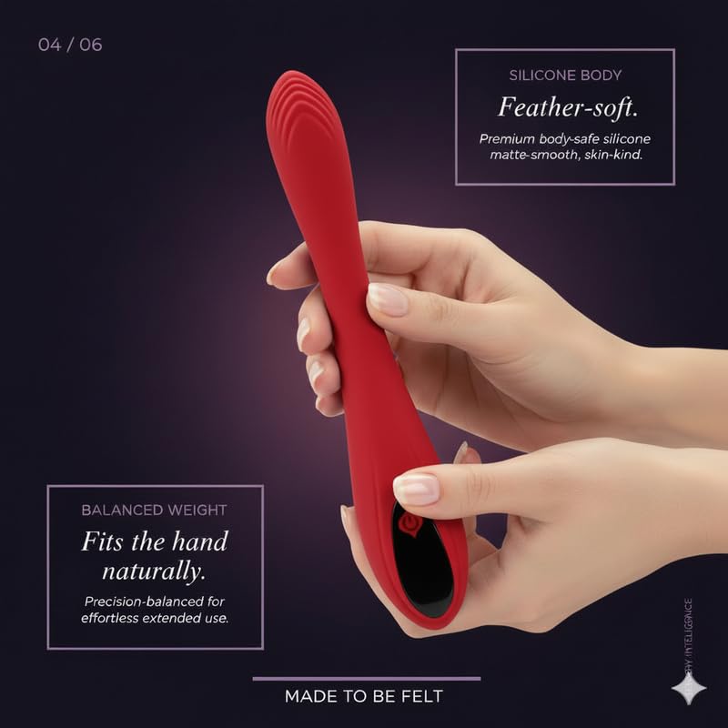 Image of ZYLLION Bendy Design Personal Massager for Body Relaxation|Multiple Modes|Quiet & Portable Handheld Massager|Rechargeable Massager for Neck Back| Shoulders & Muscle Relief - Red