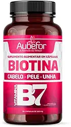 Biotina para Cabelos Pele e Unhas Estimula o Crescimento e Combate a Queda Contém 560mcg por Porção