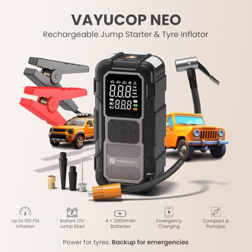 Portronics Store Portronics Vayucop Neo 2-in-1 Jump Starter & Tyre - Image 3