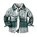 AIMAOMI Toddler Baby Boys Jackets Fashion Cute Plaid Button Down Coat Loose Fit Long Sleeve Coat Fall Winter (Green, 0-6 Months)