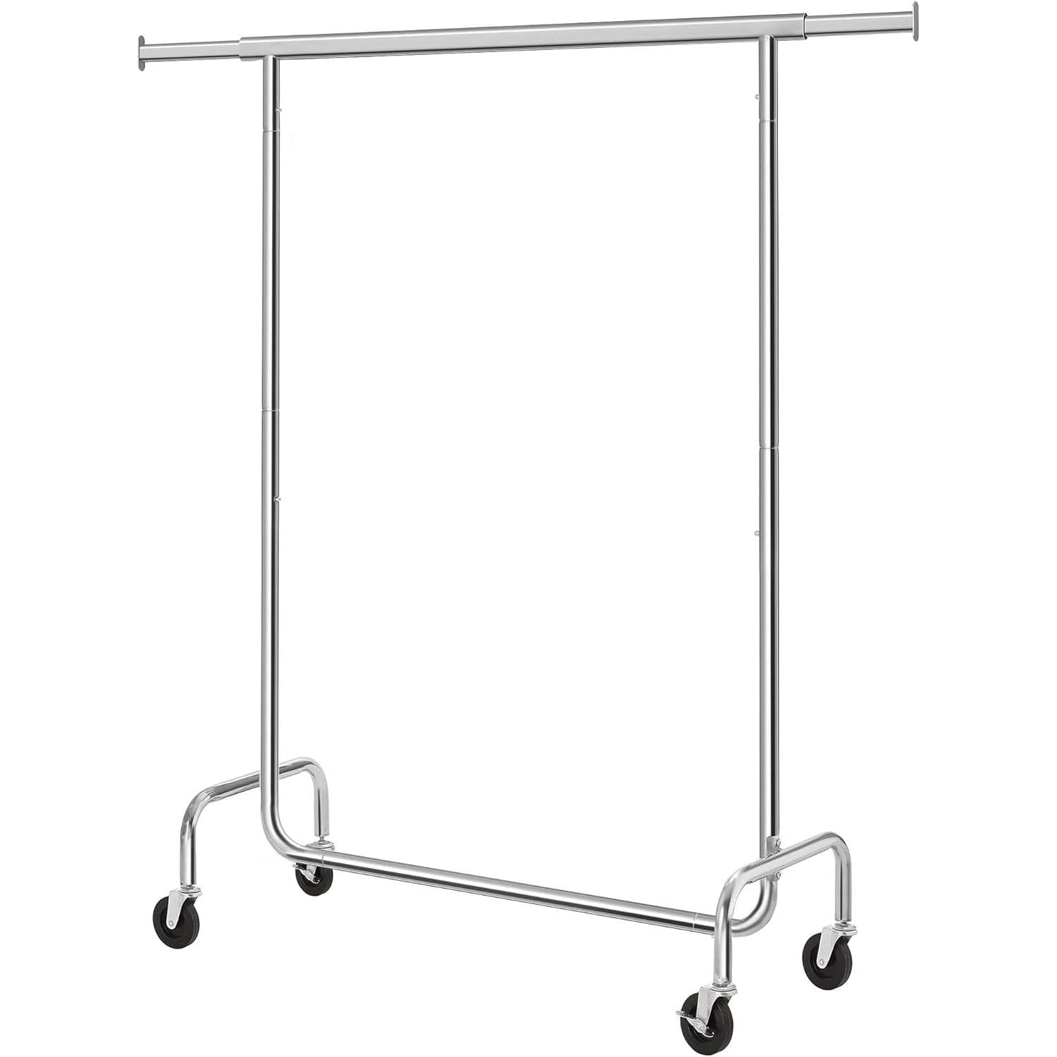 Heavy Duty Metal Tube Clothes Garment Rack on Wheels with 286 lb. Capacity New
