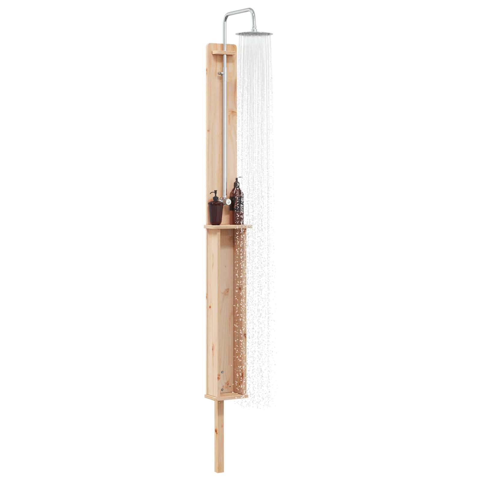 vidaXL Ducha Exterior Ajustable Natural 24 x 19 x 246 cm, Ducha Moderna, Resistente al Clima, Fuente de Patio, higiene para la Piscina, Accesorio para jardín