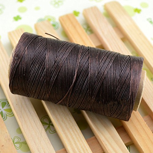 Hilo encerado para costura de cuero WellieSTR 284 yd color marrón oscuro, 1 mm grosor, 125 g miniatura 1