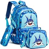 MOHCO Kids Backpack 16 in School Bookbag with Insulated Lunch Box Pencil Case Lightweight Student Bo