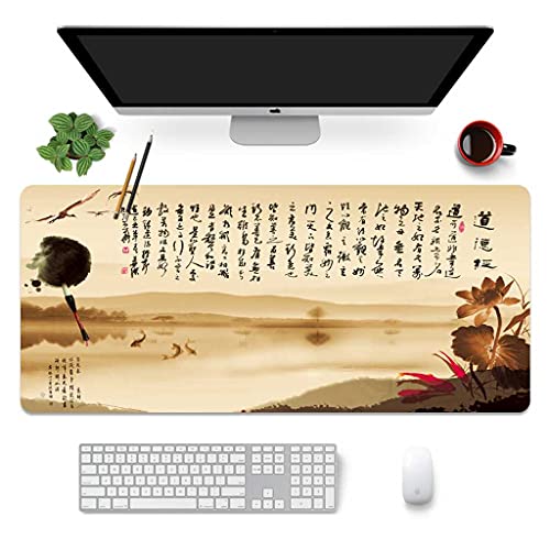 Grand sous-main 900x400 mm style encre de Chine pour une table inspirante
