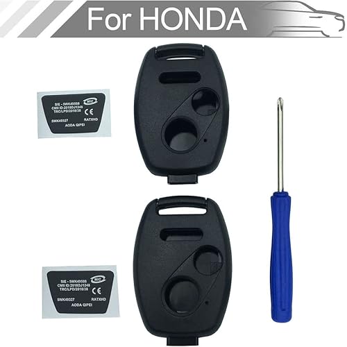 Miniatura 6 de Funda para llavero Honda CR-V Odyssey Accord Crosstour Civic CR-Z, repuesto sin llave con destornillador (2+1 botón, 2 piezas)