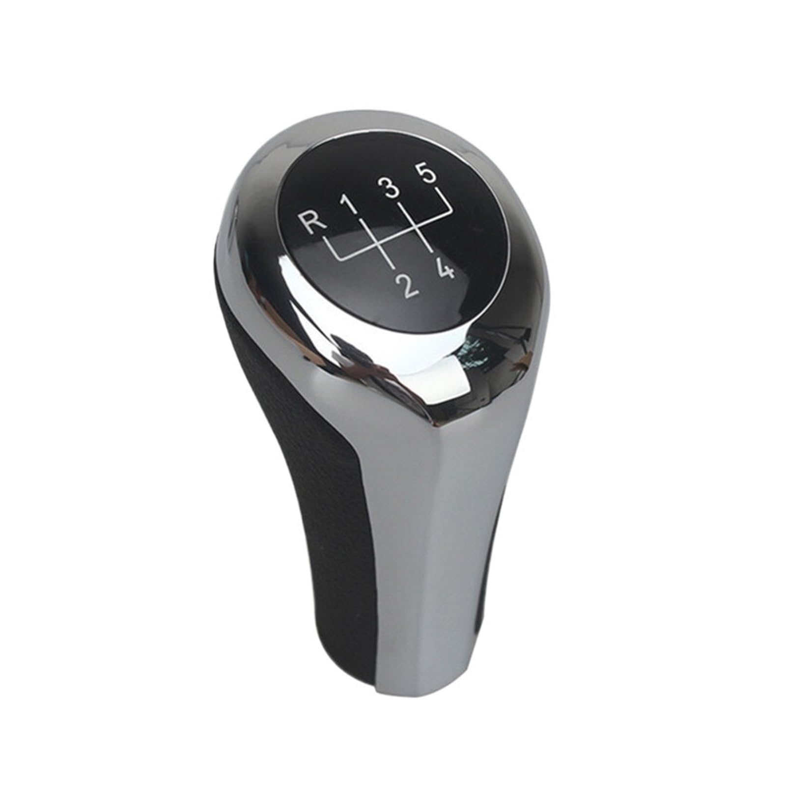 EDXNCVVM Chromed Gear Shift Knob Compatible with 1 3 5 6 Series E30 E36 E39 E46 X5 E53 E60 E63 X3 E83 X1 E84 E90 E91 Pen Arm Head Ball Gearknob(Chrome 5Speed)