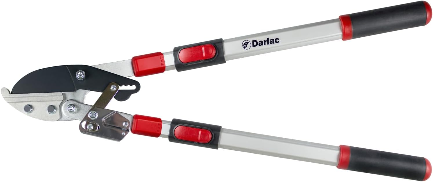 Product image of Darlac Telescopic Ratchet Lopper – Recommended by Professionals – Extendable Handles – Powerful Ratchet Action – 50mm Cut Capacity – Ideal for Gardeners with Dexterity Issues - SK5 Carbon Steel Blade