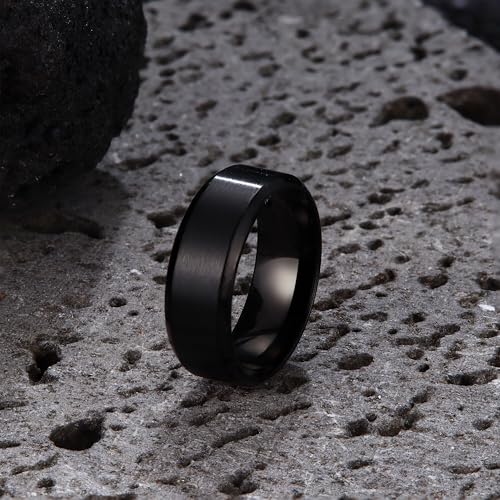 jstyle stainless steel rings for men women 8mm wedding band rings matte surface - beveled polished edge mens ring size 6-14