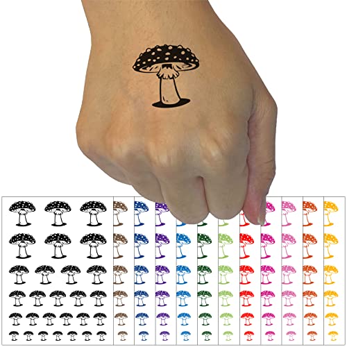 Amanita Muscaria Fly Agaric Poisonous Mushroom Whimsical Toadstool Temporary Tattoo