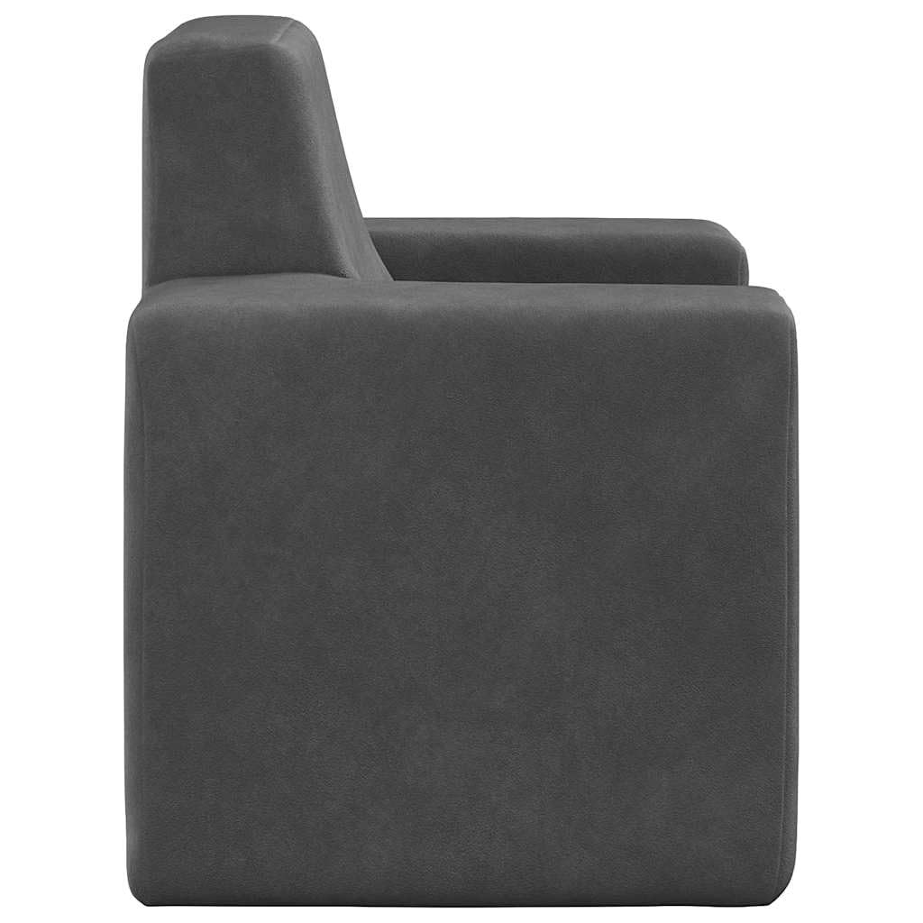 Sofa dziecięca, antracyt, miękki plusz, meble do pokoju dziecięcego, meble do siedzenia, łóżko dziecięce, dekoracja, krzesło dziecięce, meble do pokoju dziecięcego