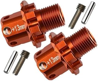 Aluminum Alloy Upgrades Alloy Parts + 13MM Hex Hub Adapters for Traxxas 1/8 4WD Sledge Monster Truck Replace 8654 - Orange 2pcs