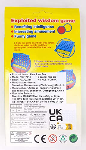 Pup Go 4 In A Line Game,6 Spare Discs Included, Four In A Row Line Up 4 Gaming Fun Set, Travel Portable Convenient Size thumb #7