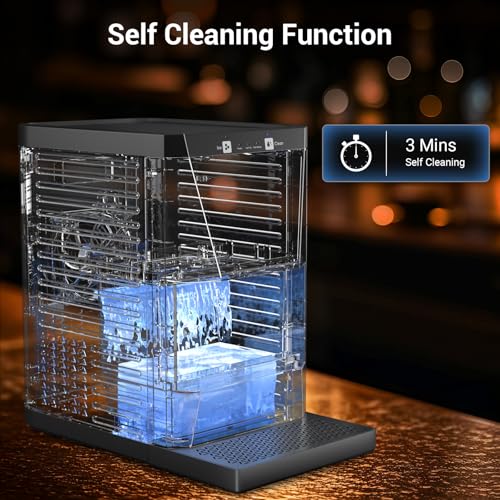 Image of 2'' Clear Ice Ball Maker Machine Countertop, 2pcs Ice Spheres in 40-60mins, Self-Cleaning, Clear Sphere Ice Maker for Whiskey, Bourbon & Cocktails