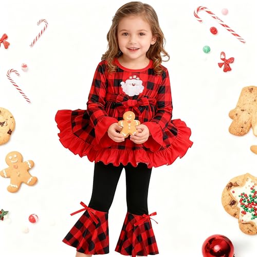 Image of Axumity Kid Girl Clothes Ruffle Sleeve Top Floral Allover Pants 3-9 Years Fall Outfit Set
