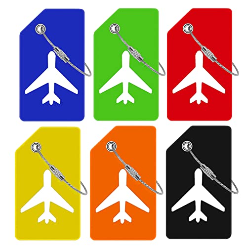 Etiquetas Maletas Viaje, 6 Pieza Identificador Maletas Viaje, Etiquetas Para Maletas, Identificador de Maletas, 6 Colores Luggage Tag, Etiqueta Maleta Adecuado para Equipaje Facturado Bolsos