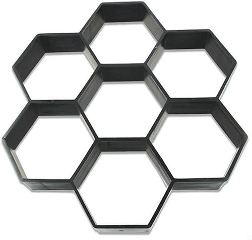 Xiaokeis Moldes de hormigón de 11.8 x 11.8 pulgadas, moldes de hormigón reutilizables, moldes hexagonales para césped, patio, jardín, pasarela de