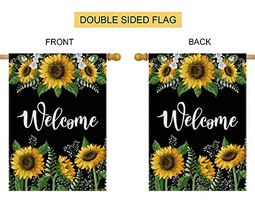 Pingpi PINP-GDFG-A798 Welcome Sunflower Large House Flag Vertical Double Sided 28 X 40 Inch Summer Farmhouse Burlap Yard Outdoor Decor thumb #2
