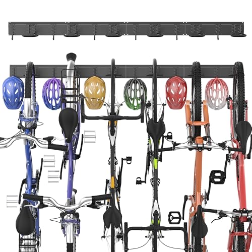 Ultrawall Bike Storage Rack, Wall Mount Bicycle Rack Vertical Bike Hanger for Garage, Home, 6 Bike Racks & 6 Helmet Hooks, Holds Up To 660lbs