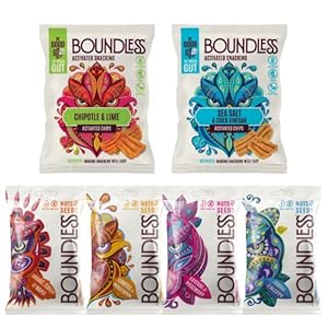 Boundless Activated Snacking Variety Pack – Vegan & Gluten Free Snack Hamper – Gut Health Snacks (4 x 30g Activated Nuts…