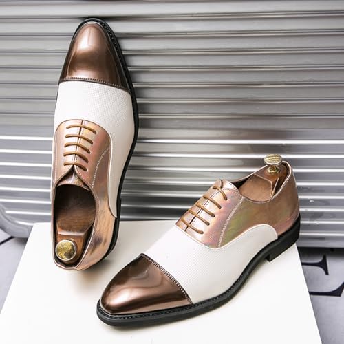 Men's Two - Tone Leather Oxfords, Stylish Formal Shoes - Ideal for Weddings, Evening Events & Business Occasions4