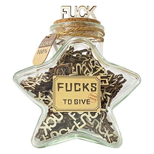 10oz Jar of Fucks to Give- Stress Relief Toy for Adults, Humor Gift & Sarcastic Office Decor, Swear Jar for Anger Management, Funny Gag Gift for Coworkers/Friends(Mother's Day/Birthday/White Elephant)