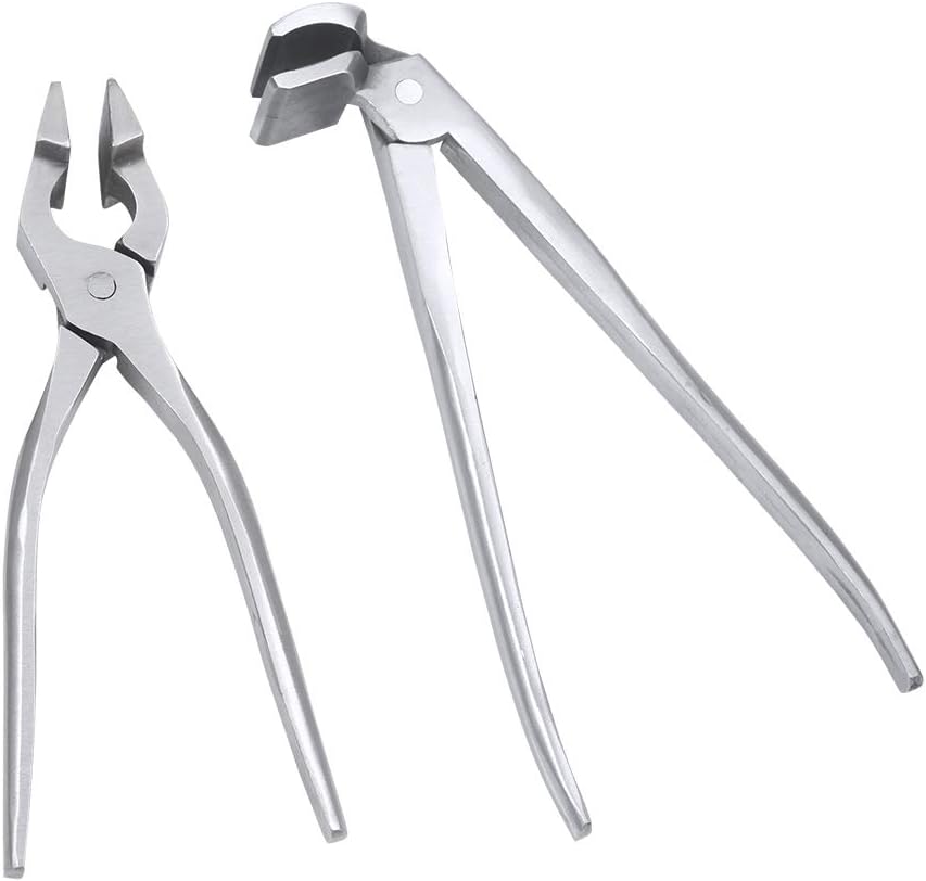 Leathercraft Flatten Pliers Clamp Leather Edge Adjustment Press Flatten Plier 8.5 Inch DIY Professional Tools Curved Head for Leather Bag Wallet Making