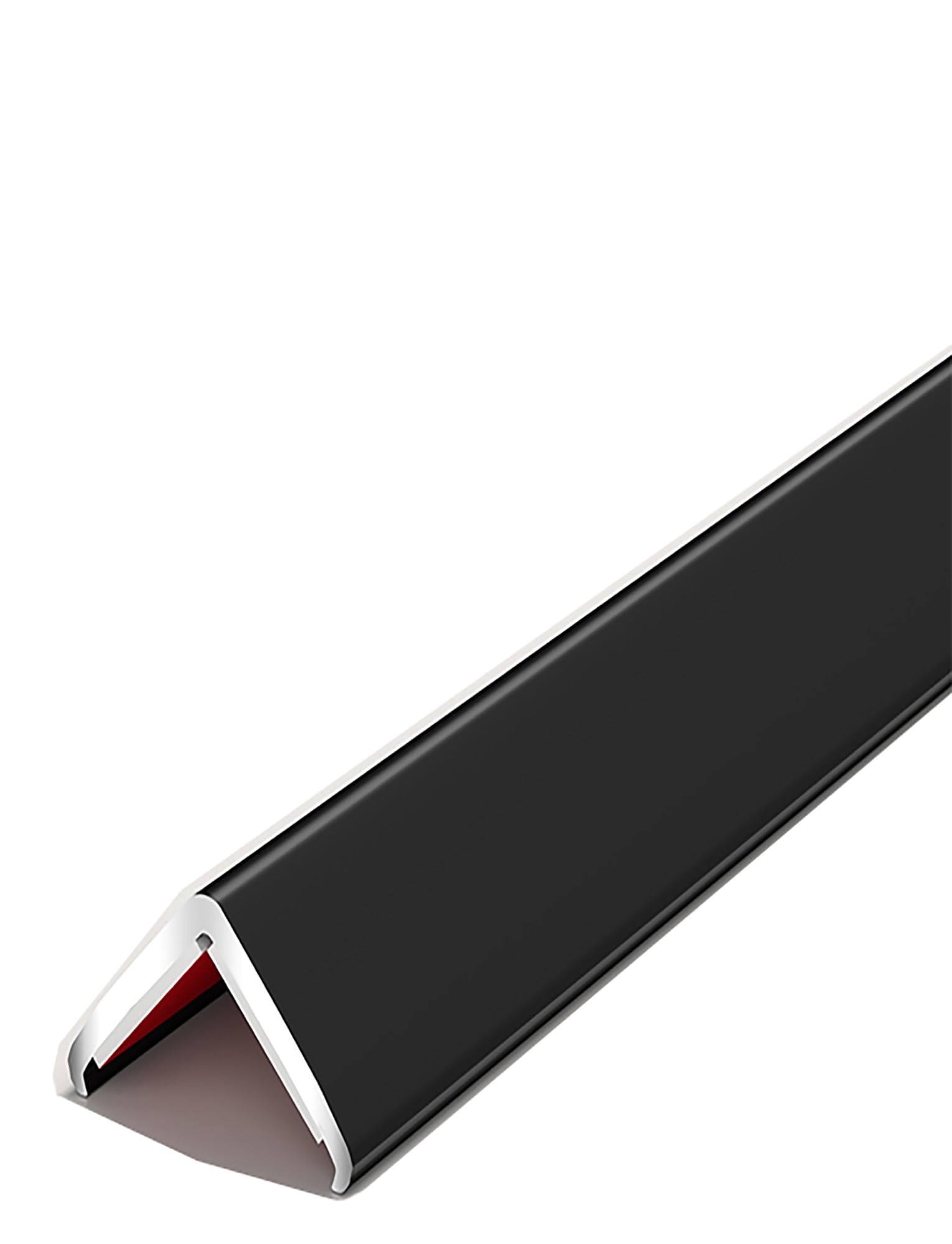 Protection d'angle en Alliage d'aluminium avec Dos adhésif - Protection de Bord Durable for la décoration de la Maison, du Bureau et de l'école(Black,1.5x100cm)